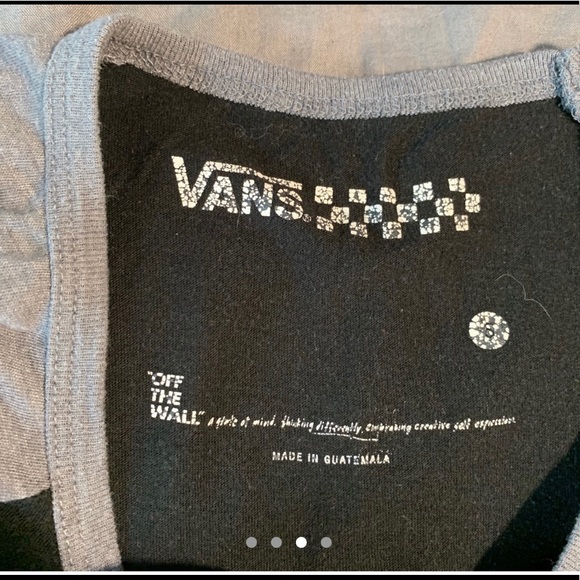 Vans “off the wall” baseball tee with 3/4 sleeves - Picture 3 of 4
